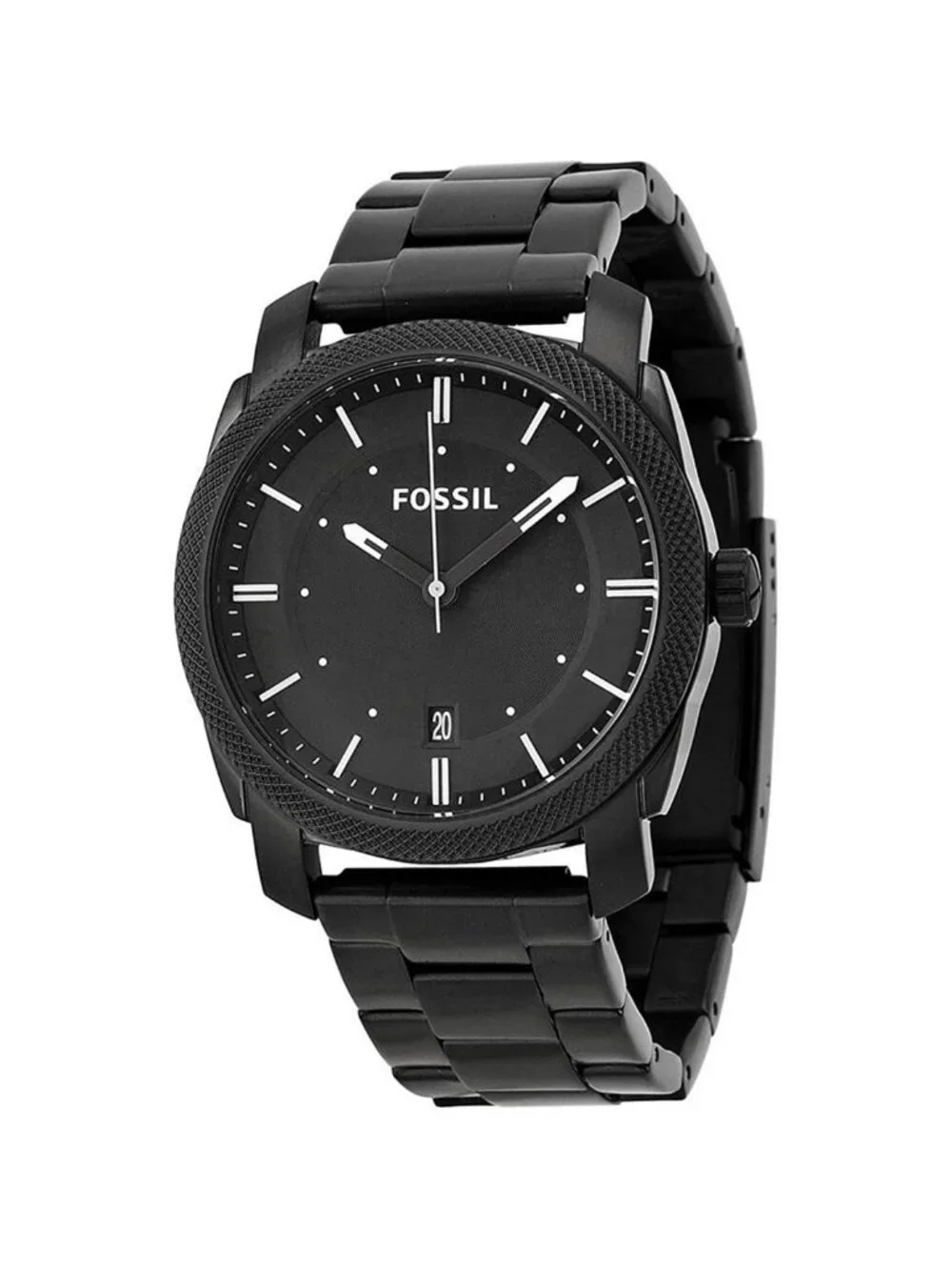NWT Fossil Machine Black Dial Black-plated Men's Watch